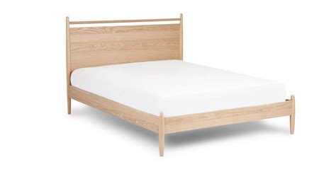 White Oak Queen-sized Wood Panel Bed | Lenia | Article