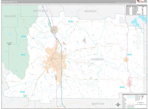 Gordon County, GA Wall Map Premium Style by MarketMAPS - MapSales