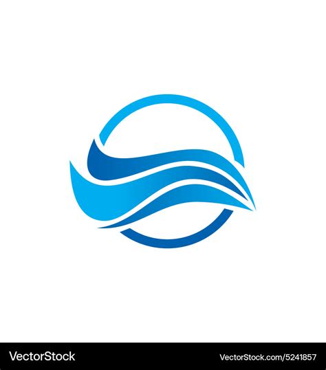 Water wave abstract ocean logo Royalty Free Vector Image