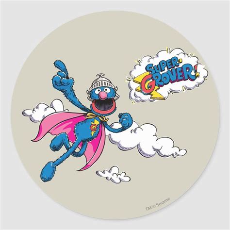 Vintage Super Grover Classic Round Sticker | Zazzle | The muppet show, Sesame street, Round stickers