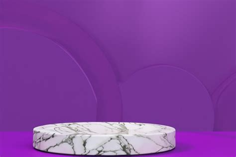 Premium AI Image | Round marble podium on an abstract Purple background