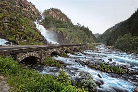 Låtefossen is a waterfall, 165-metre (541 ft) tall, located in the ...