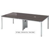8ft - 12ft Modern Conference Table and Chairs Set with Mesh Chairs & Metal Base (12ft Table & 10 ...