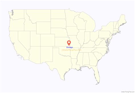 Map of Oswego city, Kansas - Thong Thai Real