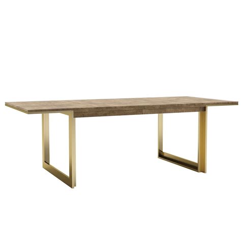 Canadel Modern TRE0409225GLMMMNF Contemporary Wood Top Dining Table with Gold Metal Base | Godby ...