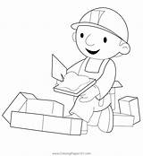 Bob With Bricks Coloring Page For Kids  Free the Builder Printable sketch template