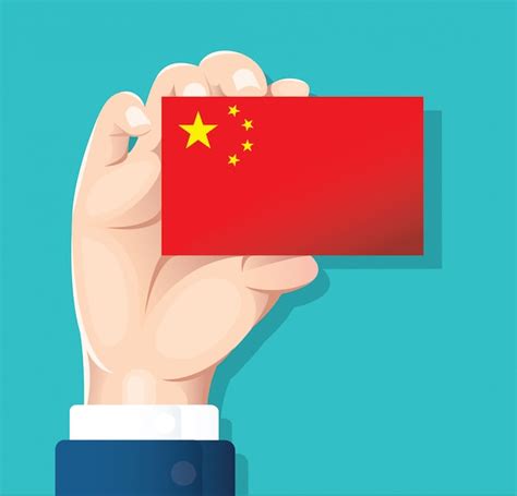 Premium Vector | Hand holding china flag card