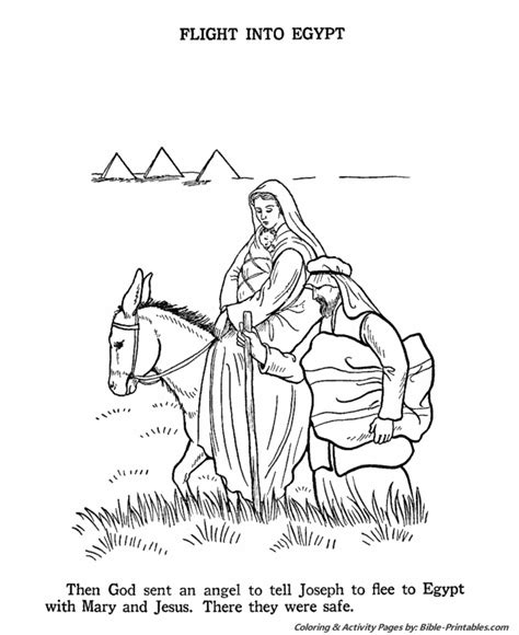 The Birth of Jesus New Testament Coloring Pages - The Flight into Egypt | Bible-Printables