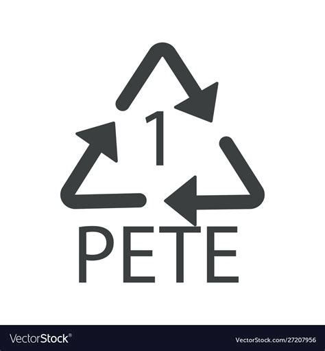 Plastic recycling code 1 pete recycle symbol Vector Image