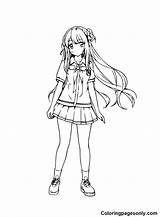 Anime Girl Coloring Pages Printable For Free Download sketch template