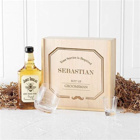 Personalized Whiskey Gift Box Set (With images) | Wood gift box