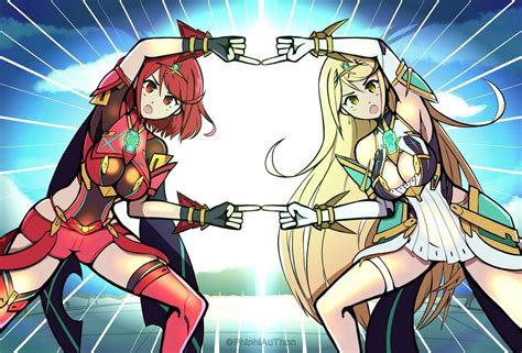 Pyra and Mythra Fanart : r/ChurchOfPyra