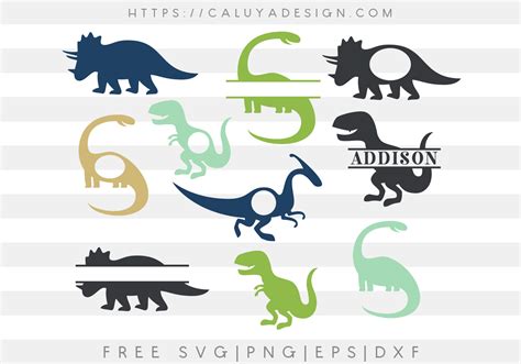 Free Dinosaur Monogram SVG, PNG, EPS & DXF by Caluya Design