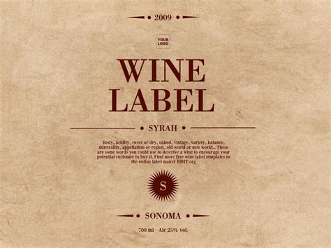 Wine Label Templates Customizable Online