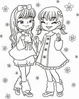 coloring Page Girl cartoon cute For Kids Art Practice  sketch template