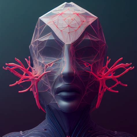 digital biological mask, polygonal pieces, futuristic | Midjourney ...