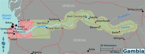 Gambia detailed political map. Detailed political map of Gambia | Vidiani.com | Maps of all ...