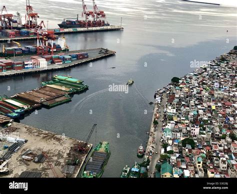 Aerial picture of Manila port, Philippines Stock Photo - Alamy