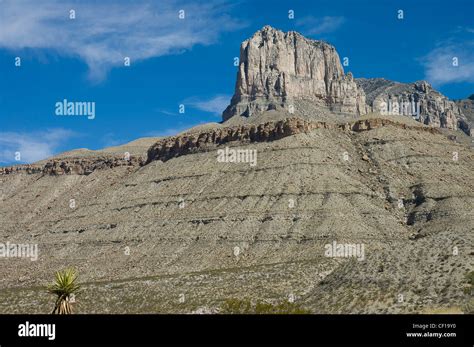 massive limestone formation of El Capitan in Guadalupe Mountains National Parks, Texas, USA ...