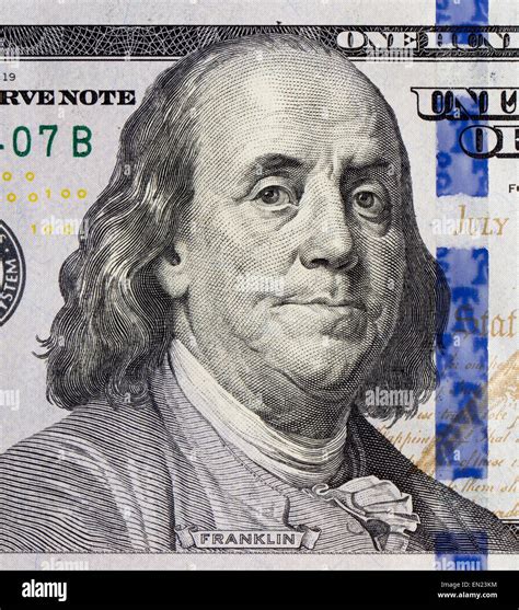 Benjamin Franklin portrait on one hundred dollars banknote Stock Photo - Alamy