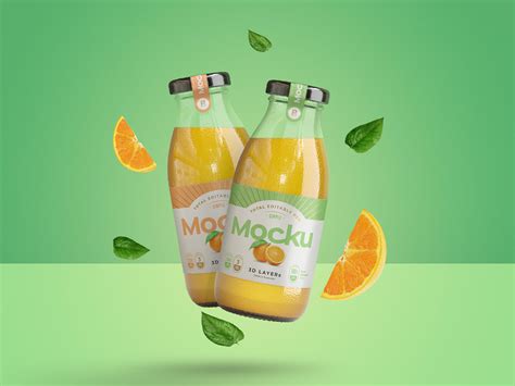 3 Free Premium Orange Juice Bottle Mockup PSD Files - Good Mockups