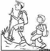 Hiking Coloring Page sketch template