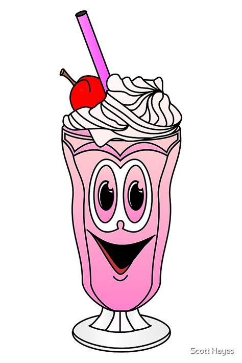 "Strawberry Ice Cream Sundae Cartoon" by Scott Hayes | Redbubble