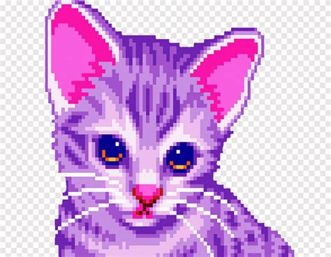 Gato Pixel art gatinho, gato, roxo, mamífero png | PNGEgg