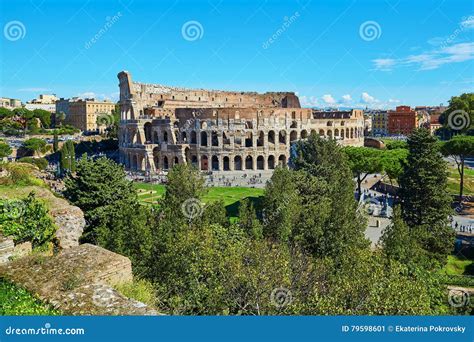 Aerial Scenic View of Colosseum in Rome, Italy Stock Image - Image of historic, capital: 79598601