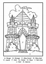 Magic For children  Castle Coloring By Numbers Pages Kids sketch template