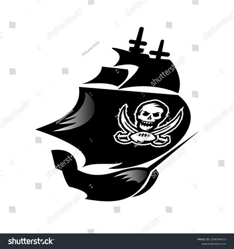 Pirate Ship Logo Design Vector Illustration Stock Vector (Royalty Free ...