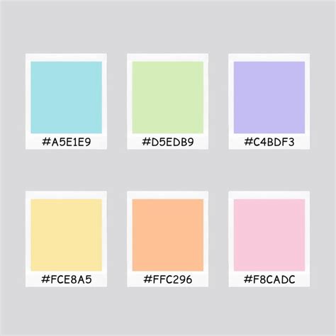 paleta de cores - tons pasteis | Hex color palette, Pastel colour palette, Color palette design