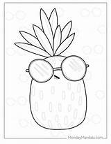 Pineapple Coloring Page For Kids sketch template