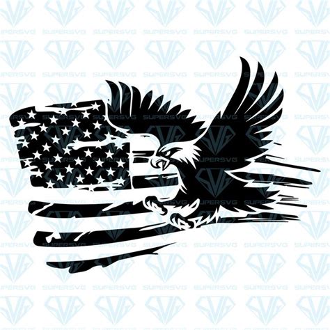 Distressed American Flag With An Eagle Svg Files For Silhouette Files ...