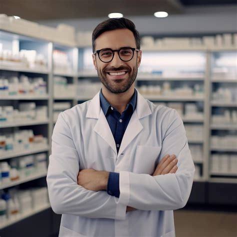 Premium Photo | Smiling Pharmacist Wearing Eyeglasses