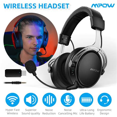 Buy Mpow Air 2.4G Wireless Gaming Headset for PS5PS4PC Computer Headset with Dual Chamber Driver ...