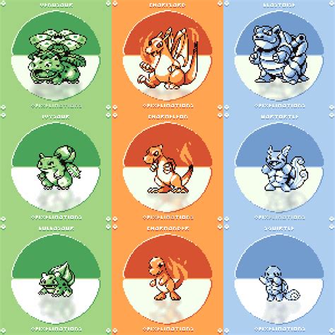 Red/Blue/Green Starters animated 🐸🐉🐢 : r/Pokemonart