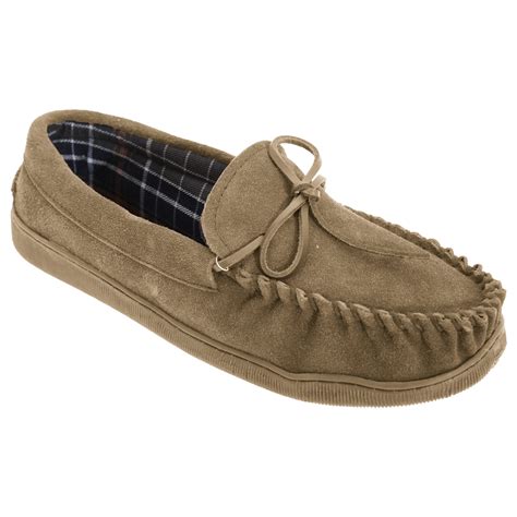 Sleepers Mens Adie Real Suede Moccasin Slippers - Walmart.com