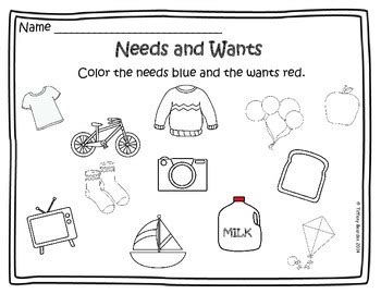 Needs and Wants Activities by Tiffany Bearden | Teachers Pay Teachers