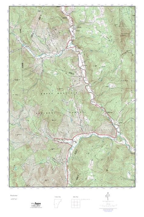 MyTopo Rochester, Vermont USGS Quad Topo Map