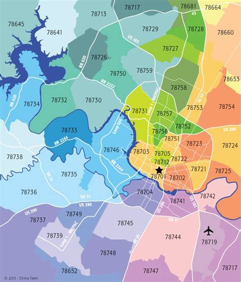 Printable Austin Zip Code Map - Printable Word Searches