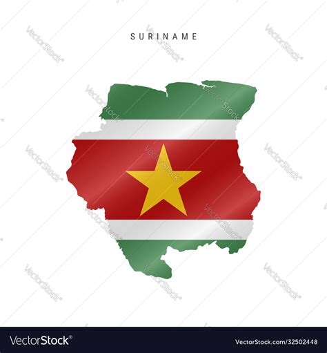 Waving flag map suriname Royalty Free Vector Image