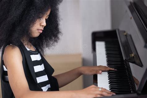 African Black Children Playing Piano Music Instrument Happy Smiling Stock Image - Image of ...