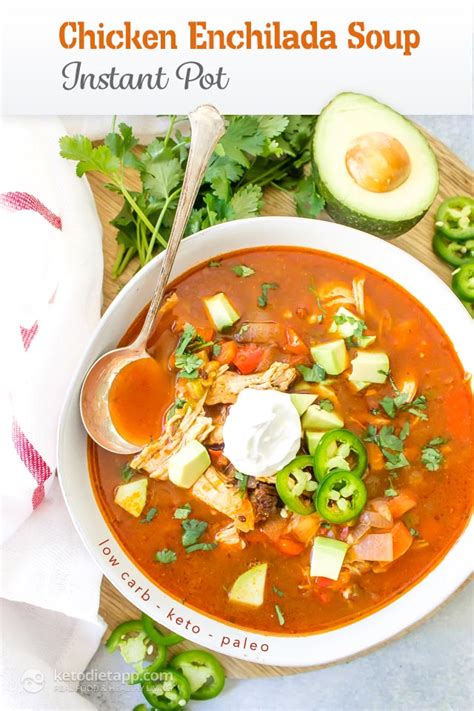 Keto Instant Pot Chicken Enchilada Soup | KetoDiet Blog