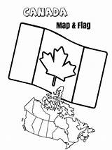 Canada Flag And Map sketch template