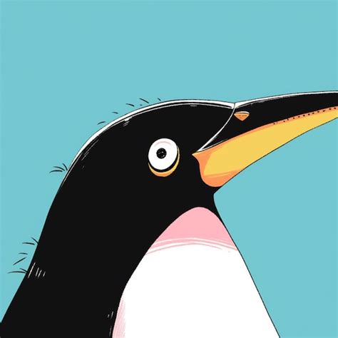 Premium Photo | There is a penguin with a very large beak and a very ...