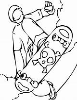 Coloring Skateboarding Pages Skateboard Girl Kids Colouring  sketch template