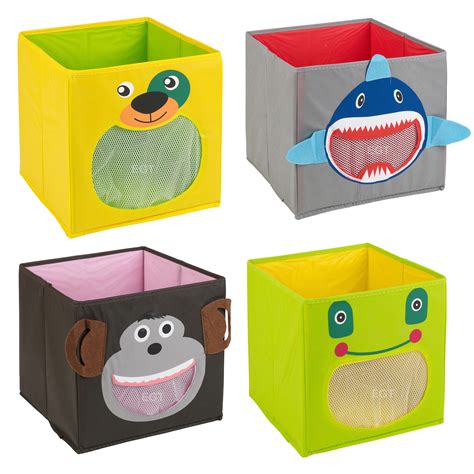 Kids Toy Storage Box Non Woven Fabric Collapsible Container Organiser ...