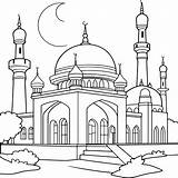 Mosque Coloring Book  Islamic Pages For Muslim Boys sketch template