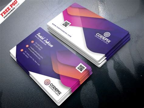 Colorful Business Card Design Template – Download PSD